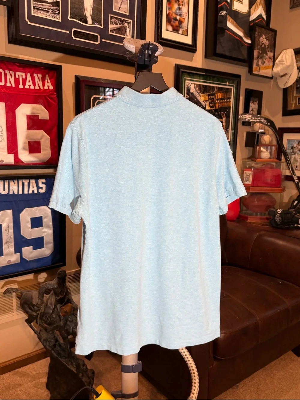 RARE Color Polo by Ralph Lauren Men's Light Blue/Aqua Short Sleeve Polo - Large